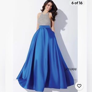 Jovani designer prom pagent homecoming gown dress gems sz 2 royal blue $750